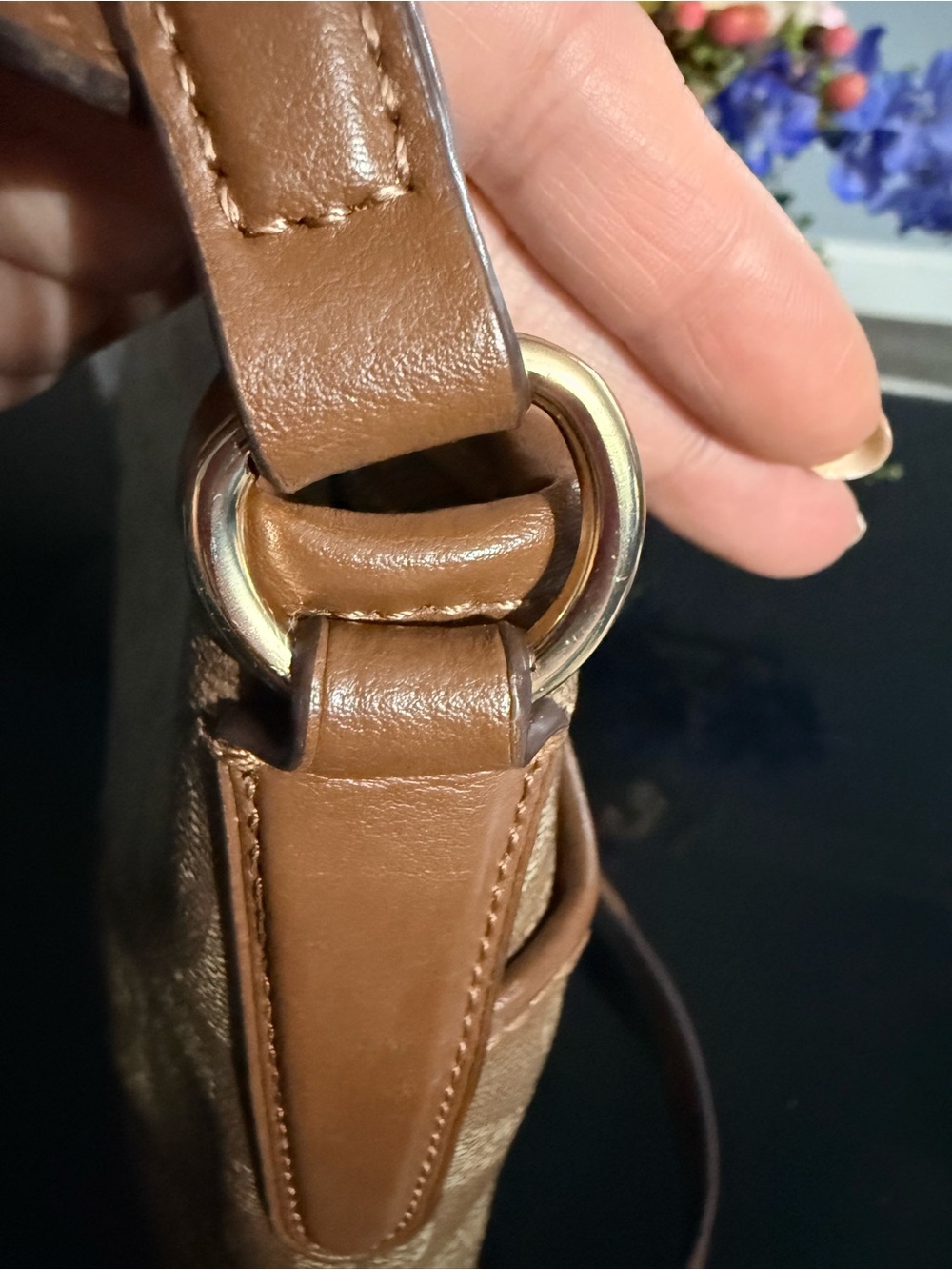 Coach Tan Signature Canvas Crossbody Bag - Picture 7 of 10
